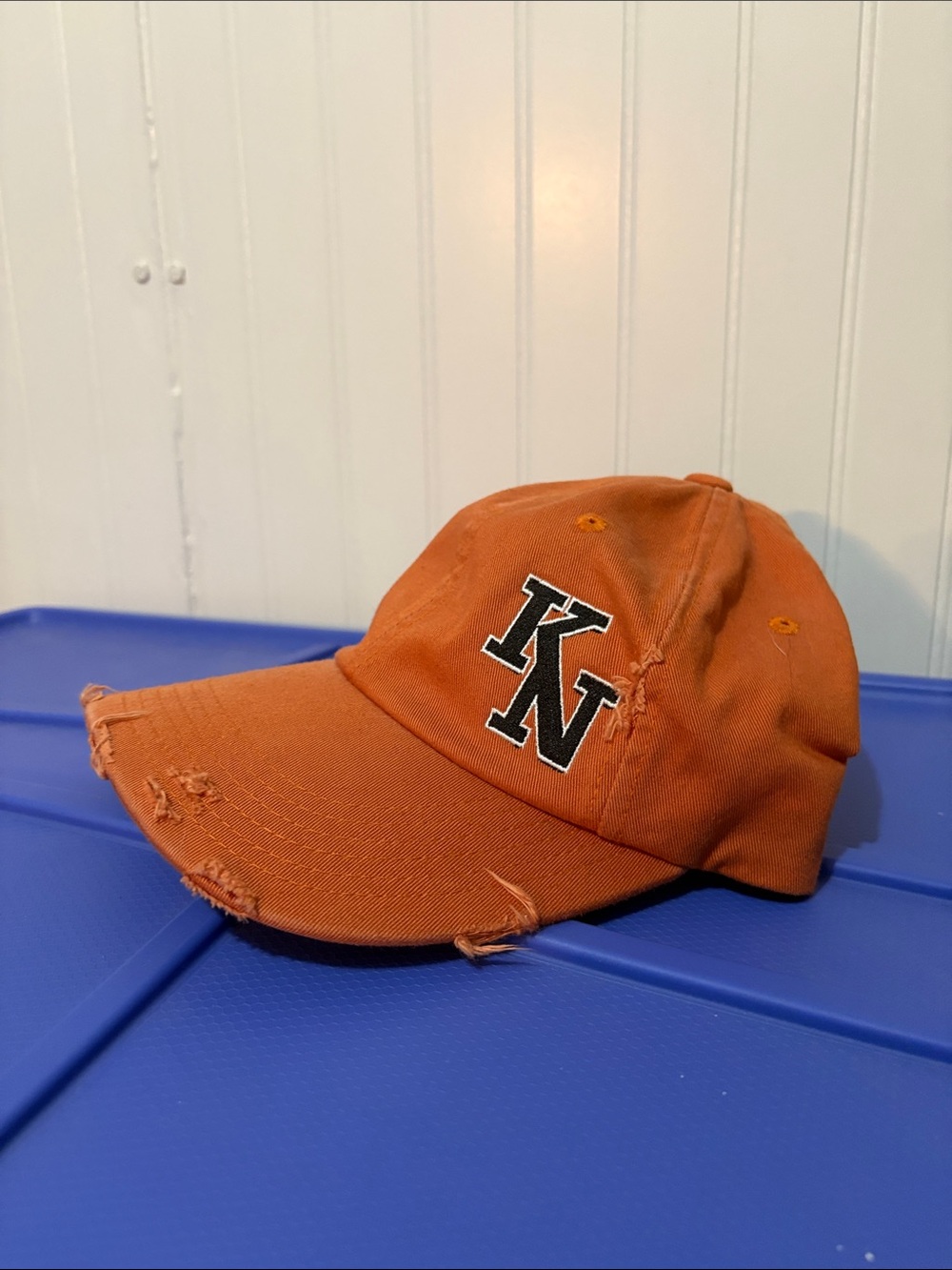 District Orange Distressed KN Embroidered Baseball Cap